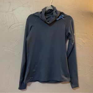 Nike Pro Dri Fit Hyperwarm Infinity Training Shirt Top Womens L Long Sleeve Blue